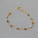 Kolmnsta Colorful Round Beads Necklace Charm Choker Bracelet Set For Women Girls Anniversary Birthday Party Gift Fashion Jewelry
